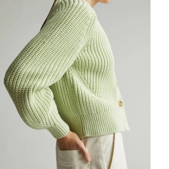 The Texture Cotton Cardigan - seafoam green - Picture 4 of 6